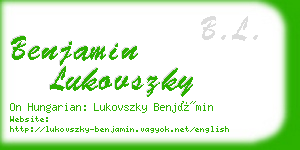 benjamin lukovszky business card